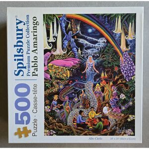 Spilsbury Alto Cielo 500 pc Pablo Amaringo Complete Jigsaaw Puzzle Dolphins
